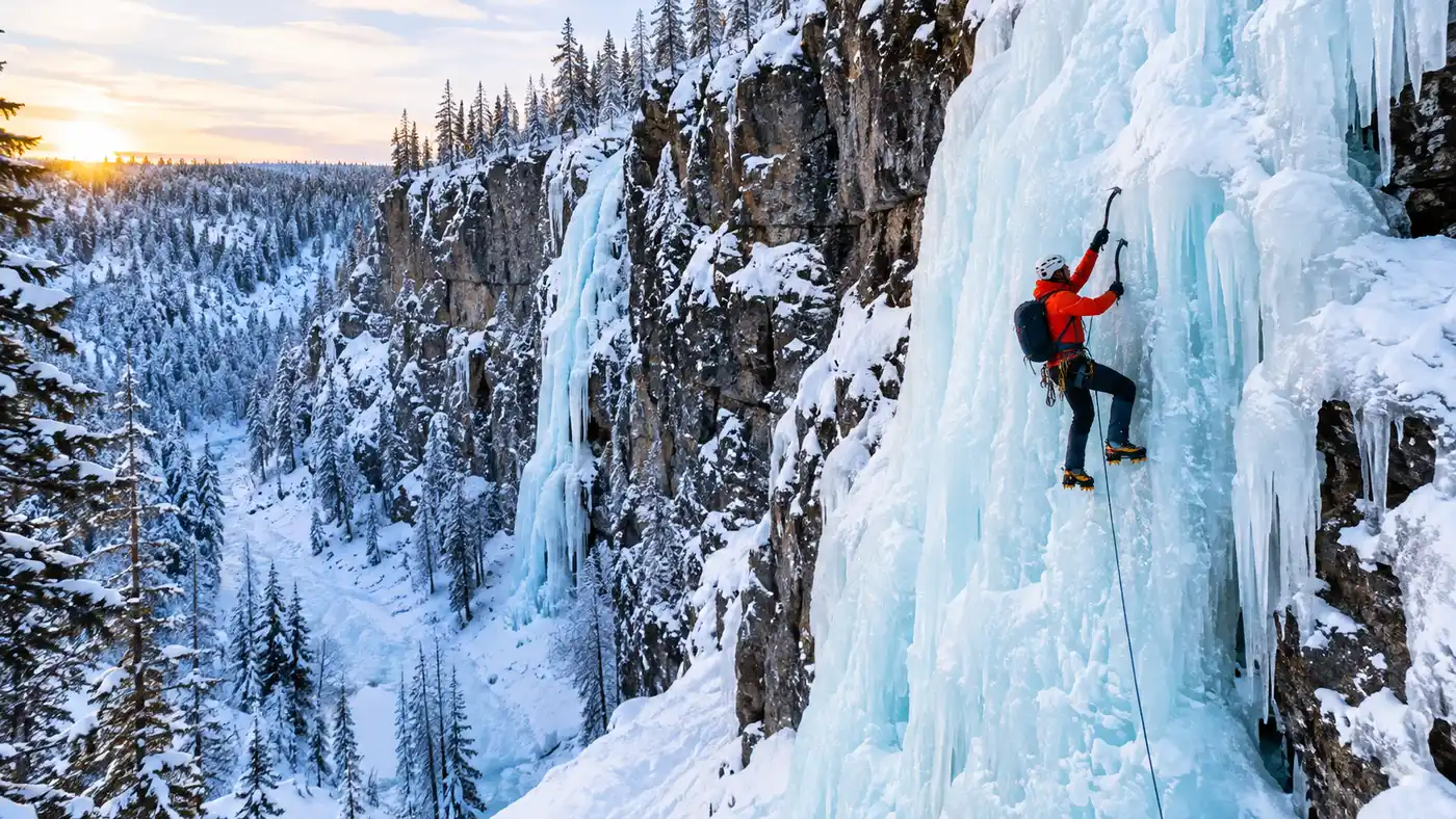 Ice Climbing in Korouoma Canyon